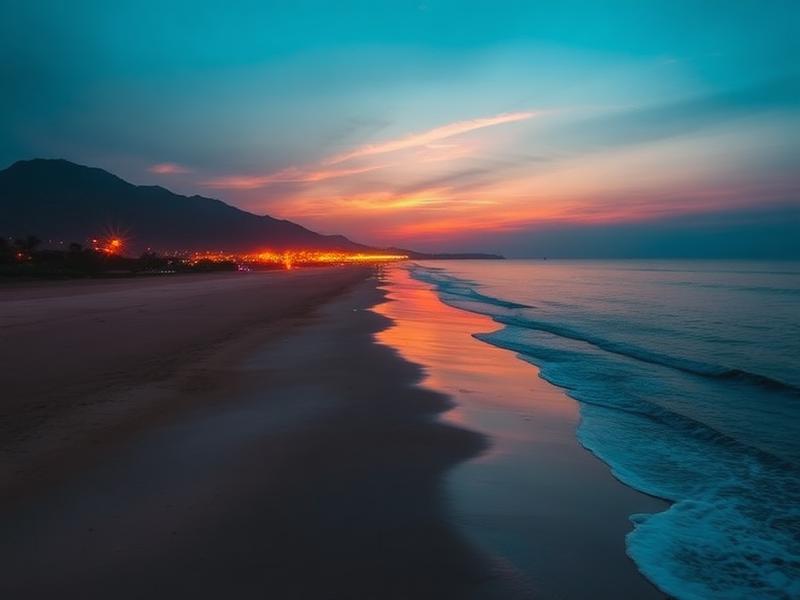 RK Beach coastline in Visakhapatnam at sunrise